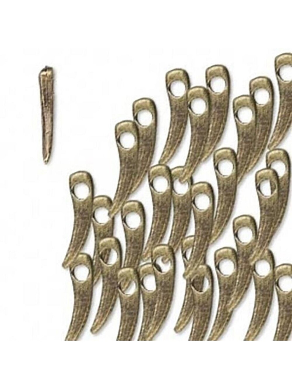 Rustic Antique Brass Bronze Pewter 14mm Talons Drops Charms 20 pcs